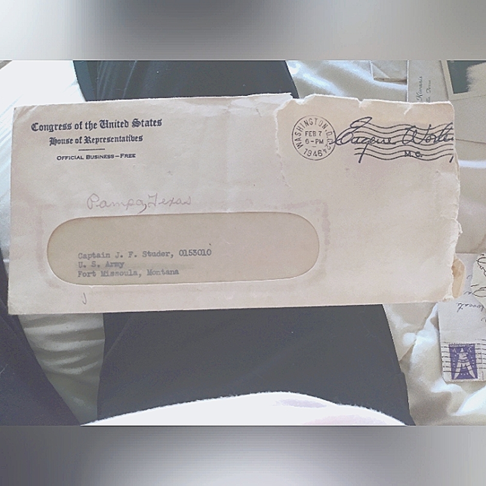 Very WW2 U.S. Handwritten Postage Letter